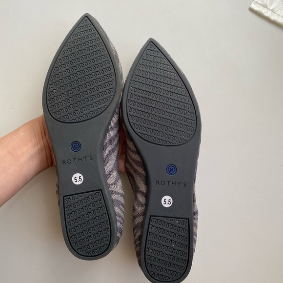 Rothy’s Grey Zebra Print ballet Flats - Picture 6 of 11